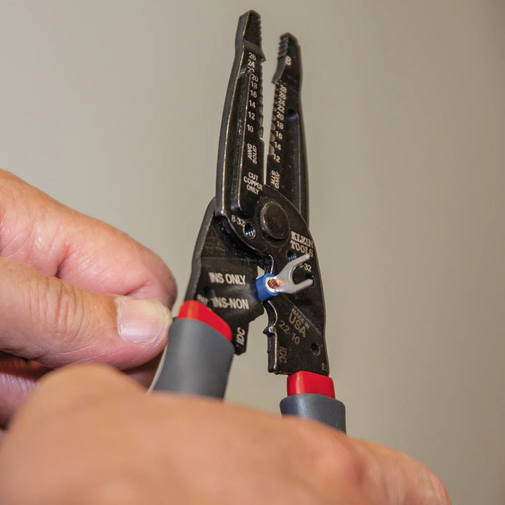 Klein Tools, 1019, Wire Stripper and Crimper Multi Tool, 10-26 AWG solid; 12-28 AWG stranded; Crimps B connectors; Scotchlok® IDC connectors - Image 5