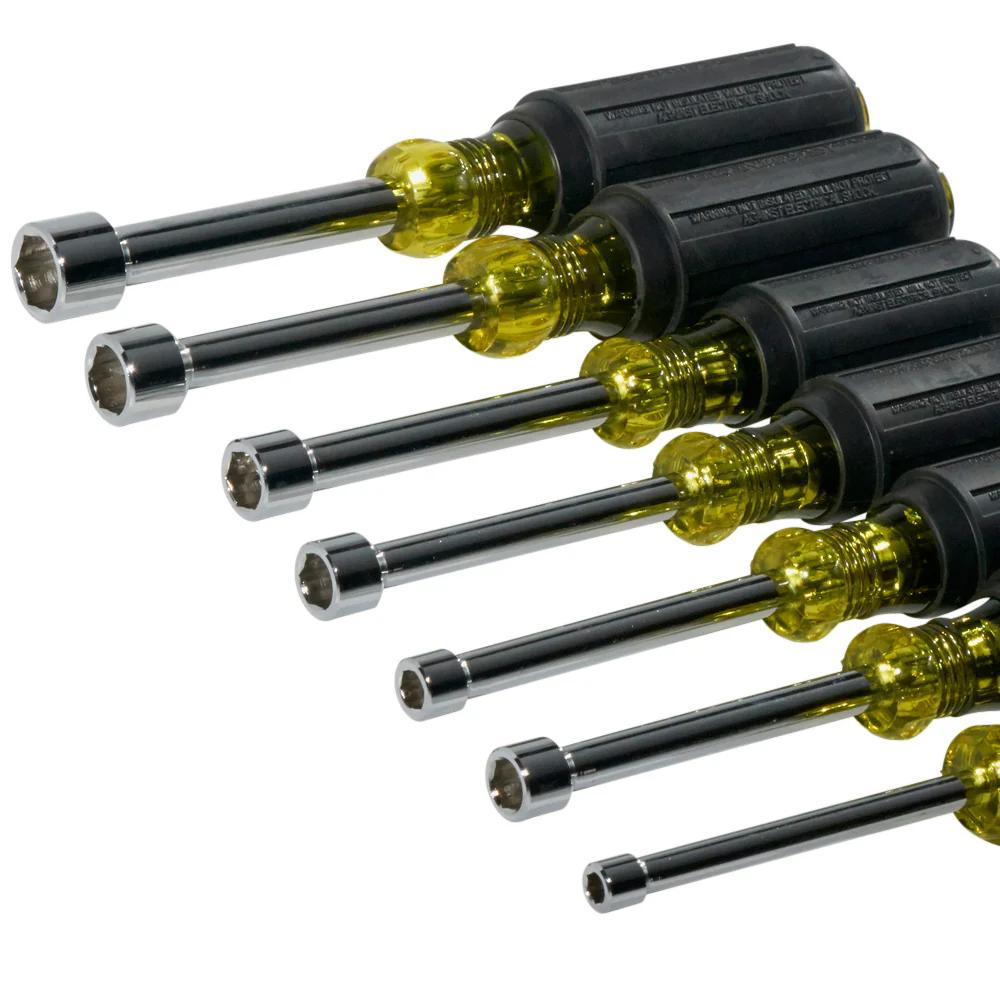 Klein Tools, 631, Nut Driver Set, 7-Piece, 3 in Shafts, SAE, Non-Magnetic, Cushion Grip - Image 7