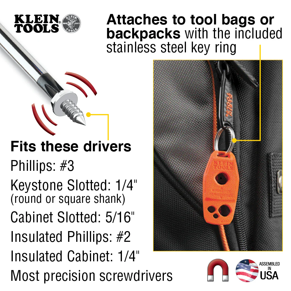Klein Tools, MAG2, Magnetizer / Demagnetizer, 2.203 in; 1.094 in; Magnetizing/Demagnetizing Screwdrivers - Image 3